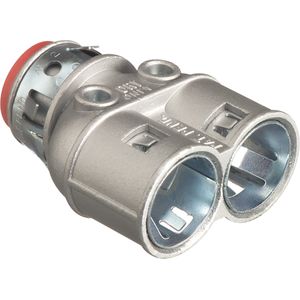 Arlington 3838AST Die Cast Zinc Insulated Throat Straight Duplex Connector 3/8-Inch Snap2IT