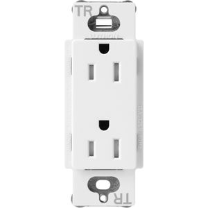 Lutron SCRS-15-TR-SW Tamper-Resistant Duplex Receptacle 15-Amp 125-Volt NEMA 5-15R Snow White Claro