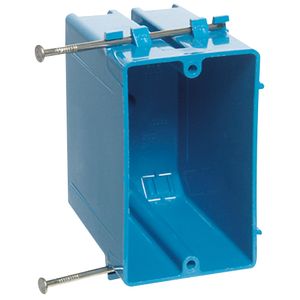 Thomas & Betts B122A-UPC PVC 1-Gang Adjustable Outlet Box 2-1/4-Inch x 3-3/4-Inch x 3-1/2-Inch 22-Cubic-Inch Carlon Blue