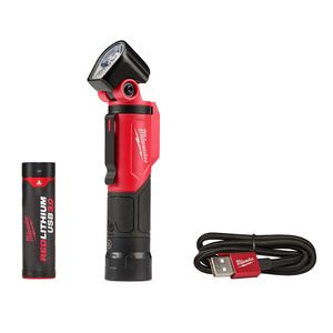 Milwaukee Tool 2113-21 Cordless USB Rechargeable Pivoting Flashlight Red Redlithium