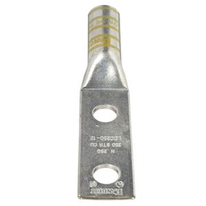 Panduit LCC250-12-X Electro Tin Plated Copper 2-Hole LCC Compression Lug 250-KCMIL 1/2-Inch