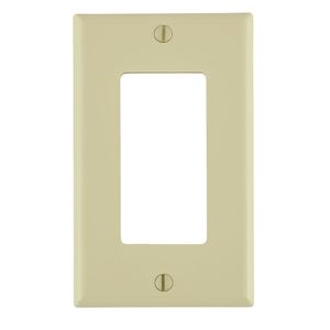 Leviton 80401-NI Thermoplastic Nylon Device Mount Standard Size 1-Gang Wallplate/Faceplate 1-Decora/GFCI Ivory