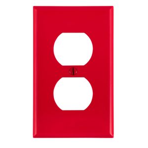 Leviton 80703-R Thermoplastic Nylon Device Mount Standard Size 1-Gang Duplex Receptacle Wallplate 1-Duplex Receptacle Red