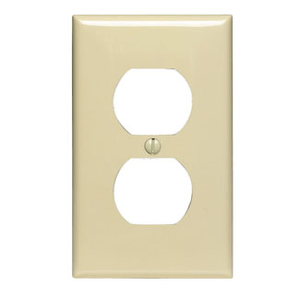 Leviton 80703-NT Thermoplastic Nylon Device Mount Standard Size 1-Gang Duplex Receptacle Wallplate 1-Duplex Receptacle Light Almond