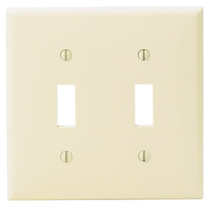 Leviton 80709 Thermoplastic Nylon Device Mount Standard Size 2-Gang Wallplate 2-Toggle Switch Brown