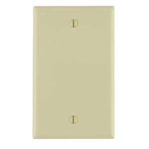 Leviton 80714-I Thermoplastic Nylon Box Mount Standard Size 1-Gang Blank Wallplate Ivory