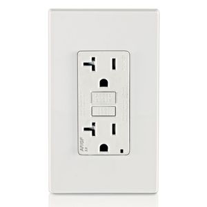 Leviton AGTR2-W Dual Function Tamper-Resistant AFCI/GFCI Receptacle 20-Amp 125-Volt NEMA 5-15R White SmartlockPro