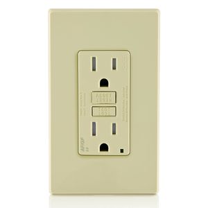 Leviton AGTR1-I Dual Function Tamper-Resistant AFCI/GFCI Receptacle 15-Amp 125-Volt NEMA 5-15R Ivory SmartlockPro