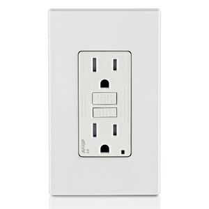 Leviton AGTR1-W Dual Function Tamper-Resistant AFCI/GFCI Receptacle 15-Amp 125-Volt NEMA 5-15R White SmartlockPro