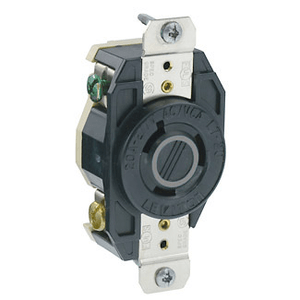 Leviton 2330 Industrial Grade Flush Mount Impact-Resistant Chemical-Resistant Single Locking Receptacle 20-Amp 277-Volt NEMA L7-20R Black V-O-Max