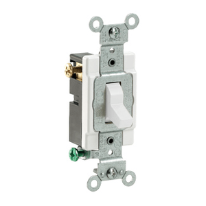 Leviton CS315-2W 120/277-Volt AC 15-Amp 3-Way Commercial/Specification Grade Toggle AC Quiet Switch White