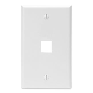 Leviton 41080-1WP ABS Plastic 1-Gang 1-Port Wallplate White QuickPort