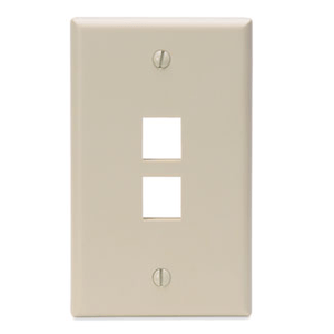 Leviton 41080-2IP ABS Plastic 1-Gang 2-Port Wallplate Ivory QuickPort