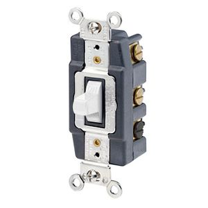 Leviton 1286-W 120/277-Volt AC 20-Amp DPDT Center Off 2-Pole Extra Heavy-Duty Industrial/Specification Grade Toggle AC Quiet Switch White