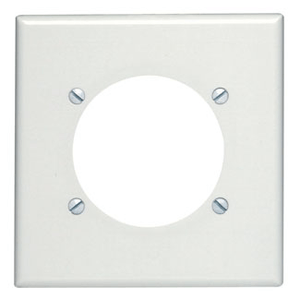 Leviton 80530-W Thermoset Plastic Standard Size 2-Gang Wallplate (2) 30/50-Amp Power Outlet Receptacle White