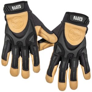 Klein Tools 60188 Unisex Work Gloves Large Goatskin Leather/Polyester Natural Tan/Black