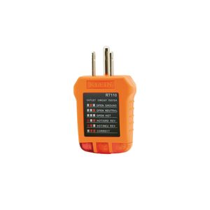 Klein Tools RT110 Receptacle Tester 110/125-Volt AC In 3-Wire Outlet