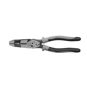 Klein Tools J215-8CR High Leverage Stripping Crimping Shearing Hybrid Plier 8-Inch Gray/Black