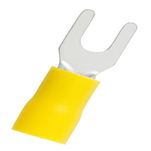 Panduit EV10-8FNB-Q Vinyl Insulated Narrow Fork Terminal 12-10-AWG 8# Stud Yellow StrongHold