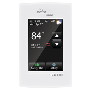 Pentair AC0055 7-Day Programmable Floor Heating Thermostat 120/240-Volt AC High Gloss White Frame Signature