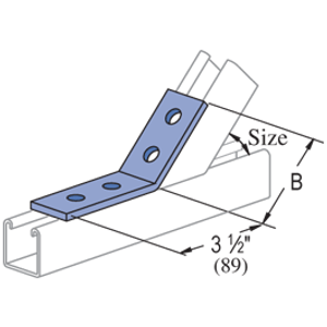 Power Strut PS-781-45-DEG-EG Electrogalvanized Steel 4-Hole 45-Degree Open Angle Connector