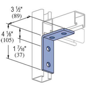 Power Strut PS-660-EG Electrogalvanized Steel 4-Hole Corner Angle