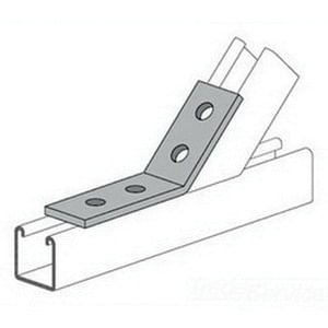 Power Strut PS-781-60-DEG-EG Electrogalvanized Mild Steel 4-Hole 60-Degree Open Angle Connector