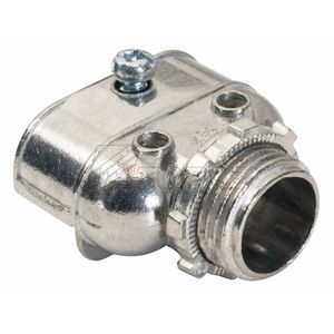 Topaz Electric 350 Die Cast Zinc Non-Insulated Throat Straight Duplex BX-Flex Connector 3/8-Inch