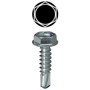 Dottie TEKHW142 Zinc Plated Steel Hex Washer Head Self-Drilling Screw #14 x 2-Inch