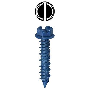 Dottie 14H114 Ceramic Coated Blue Anchoring Concrete Screw 1/4-Inch x 1-1/4-Inch