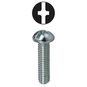 Dottie RMC632112 Zinc Plated Steel Phillips/Slotted Drive Round Head Machine Screw #6 x 1-1/2-Inch