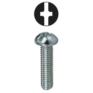 Dottie RMC8321 Zinc Plated Steel Phillips/Slotted Drive Round Head Machine Screw #8 x 1-Inch