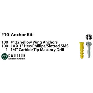 Dottie 2AKHX Metal Anchor Kit #10 x 1-Inch