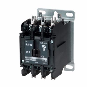 Eaton C25DND230A 2-Pole Open Type Non-Reversing Definite Purpose Control Contactor With Baseplate 30-Amp 110 - 120-Volt AC