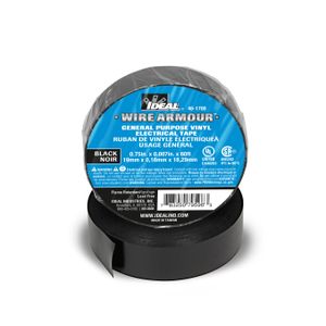 Ideal Industries 46-1700 General-Purpose Electrical Tape 0.75-Inch x 60-ft x 7-mil Vinyl Backing Black Wire Armour