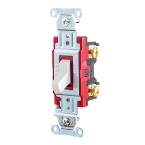 Hubbell-Wiring 1221W 120/277-Volt AC 20-Amp 1-Pole Heavy-Duty Industrial/Specification Grade Toggle AC Switch White Hubbell-Pro