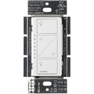 Lutron PD-6WCL-WH 120-Volt AC at 50/60-Hz 1-Pole Wireless In-Wall Dimmer White Caseta