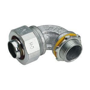 Crouse-Hinds LT30090 Zinc Electroplated Malleable Iron Non-Insulated 90-Degree Liquidtight Connector 3-Inch Liquidator