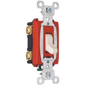 Pass & Seymour CSB20AC2-LA 120/277-Volt AC 20-Amp 2-Pole Toggle Specification Grade Hard Use Switch Light Almond