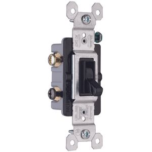 Pass & Seymour 663-BKG 120-Volt AC 15-Amp 3-Way Toggle Switch Black TradeMaster