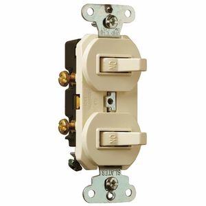 Pass & Seymour 690-LAG 120/277-Volt AC 15-Amp 1-Pole Toggle Double Combination Switch Light Almond