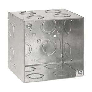 Crouse-Hinds TP413 Pre-Galvanized Steel Outlet Box 4-Inch x 4-Inch x 3-1/2-Inch 50-Cubic-Inch