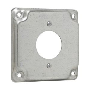 Crouse-Hinds TP507 Steel Raised Surface Cover With (1) Single Receptacle Opening 4-Inch x 4-Inch x 1/2-Inch