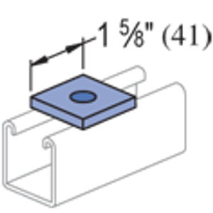 Unistrut P1063EG Electrogalvanized Steel 1-Hole Square Washer 3/8-Inch