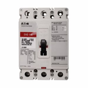 Eaton EHD3015 Panel Mount Type EHD Molded Case Circuit Breaker 3-Pole 15-Amp 480-Volt AC 250-Volt DC