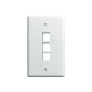 Pass & Seymour WP3403-WH Plastic 1-Gang 3-Port Rectangular Classic Keystone Wallplate 4.69-Inch x 2.94-Inch x 0.44-Inch White on-Q