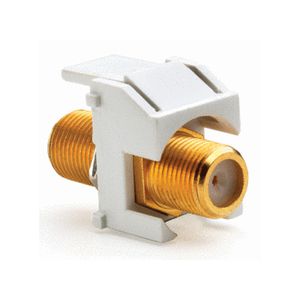 Pass & Seymour WP3480-WH Recessed F-Connector Gold Plated Brass/White on-Q