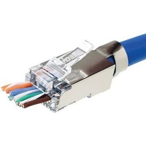 Ideal Industries 85-368 8P8C Category 6A/6/5e RJ45 Shielded Feed-Through Modular Plug Metallic