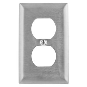 WALL PLATE STAINLESS STEEL SMOOTH TYPE 302/304 ONE GANG FOR ONE DUPLEX RECEPTACLE