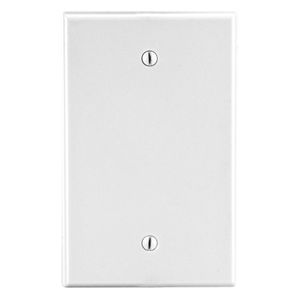 Hubbell-Wiring P13W Polycarbonate Thermoplastic Screw/Box Mount Standard Size 1-Gang Blank Wallplate White